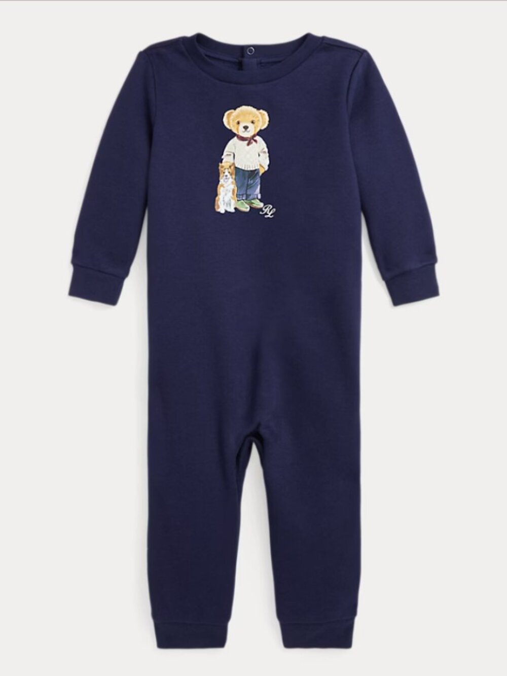 Ralph Lauren Childrenswear Baby Boys Polo Bear Fleece Coverall - 3M